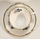 Vintage H M Royal Sutherland Bone China England Pink Roses Flowers Tea Cup & Saucer Set