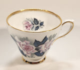 Vintage H M Royal Sutherland Bone China England Pink Roses Flowers Tea Cup & Saucer Set