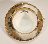 Vintage Royal Albert Bone China England Sweetheart Roses "Patricia" Red Rose Flowers Gold Trim Tea Cup & Saucer Set