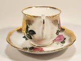 Vintage Royal Albert Bone China England Yellow and Pink Roses Flowers Gold Trim Tea Cup & Saucer Set