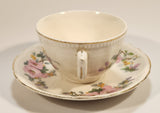 Vintage Sovereign Potteries & Earthenware Made in Canada Pink Flowers Gold Trim Tea Cup & Saucer Set
