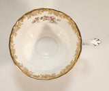 Vintage Royal Albert Bone China England Dimity Rose Pink Roses Flowers Gold Trim Tea Cup & Saucer Set