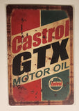 Castrol GTX Motor Oil 8" x 12" Tin Metal Sign New in Package