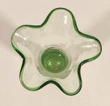Vintage 1930s Ruffled Edge Lime Green Depression Glass Vase