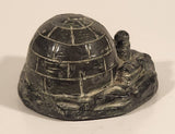The Wolf Sculptures Eskimo and Igloo 3” Soapstone Hand Carved Sculpture