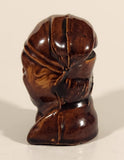 Vintage 1870-1890 Caledonian Pottery 'Souter Johnny' Brown Treacleware Stoneware Coin Bank