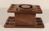 Vintage Decatur Industries Genuine Walnut Wood 6 Hole Pipe Rest Holder Tobacco Humidor