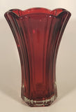 Vintage Anchor Hocking Ruby Red 8 3/8" Heavy Glass Flower Vase