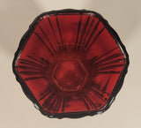 Vintage Anchor Hocking Ruby Red 8 3/8" Heavy Glass Flower Vase