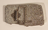 Motor Coach Bus White Enamel Metal Belt Buckle