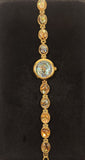 Vintage Gruen Mother of Pearl Abalone Gold Tone Women's Wristwatch