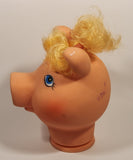 Pig Piggy Head with Blonde Hair and Blue Eyes Doll Craft Head