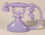 1986 Mattel Barbie  And The Rockers Purple Rotary Telephone Miniature 1 1/2" Dollhouse Accessory