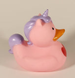 Pink Unicorn with Purple Hair and Red Heart 3 3/4" Rubber Duck Toy