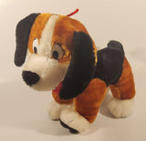Brown Black White Hound Dog with Tongue Sticking Out 11" Toy Stuffed Plush