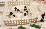 ERTL Farm Yard Play Set Mixed Lot of Fencing Horses Cows Chickens Farmer Troughs Toy Figures and Accessories
