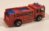 1982 Hot Wheels Fire Eater Red Fire Truck Die Cast Toy Car Vehicle - BW - Blue Lights
