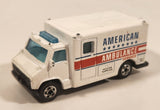1989 Hot Wheels Workhorses American Ambulance White Die Cast Toy Car Emergency Paramedics Rescue Vehicle with Opening Rear Doors