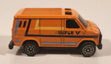 Chevy Van Super V Orange Die Cast Toy Car Vehicle