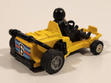 Go Kart Race Car #6 with Driver Yellow Pull Back Die Cast Toy Car Vehicle