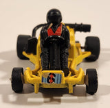 Go Kart Race Car #6 with Driver Yellow Pull Back Die Cast Toy Car Vehicle