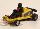 Go Kart Race Car #6 with Driver Yellow Pull Back Die Cast Toy Car Vehicle
