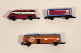 1989 Galoob Micro Machines Power Sounds Trains Great Plains Diesel Train Engine Locomotive with Zippy FE and Century Box Cars Miniature Toy Vehicle Set of 3