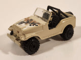 1992 Hot Wheels Roll Patrol Jeep CJ Trailbuster Beige Tan-Grey Die Cast Toy Car Vehicle