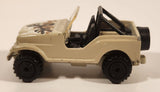 1992 Hot Wheels Roll Patrol Jeep CJ Trailbuster Beige Tan-Grey Die Cast Toy Car Vehicle