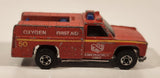 1978 Hot Wheels Emergency Squad Rescue Ranger Red Fire Truck Die Cast Toy Car Vehicle - BW - Blue Lights - Hong Kong
