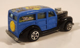 2003 Hot Wheels Wild Wave '40s Woody Black and Blue Die Cast Toy Car Vehicle