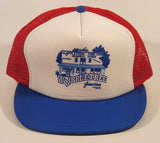 Vintage Whippletree Junction General Store Vancouver Island Red White Blue Snapback Mesh Trucker Cap Hat