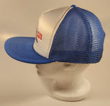 Vintage Harrold's Club Or Bust Reno Nevada Blue and White Snapback Mesh Trucker Cap Hat