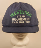 Vintage Vegetation Steam Management E & N Rail 1991 Dark Blue Snapback Trucker Cap Hat