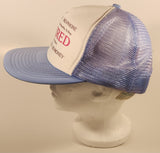 Vintage Retired Light Blue and White Snapback Mesh Trucker Cap Hat