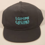 Vintage Lummi Casino Dark Black Adjustable Size Trucker Cap Hat