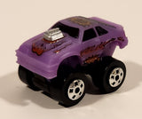 1987 Road Champs Mustang Purple Micro Mini Die Cast Toy Car Vehicle