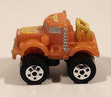 1987 Road Champs Semi Truck Orange Micro Mini Die Cast Toy Car Vehicle