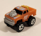 1987 Road Champs Datsun Dragster Pickup Truck Orange Micro Mini Die Cast Toy Car Vehicle