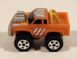 1987 Road Champs Datsun Dragster Pickup Truck Orange Micro Mini Die Cast Toy Car Vehicle
