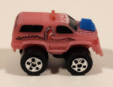 1987 Road Champs Ford Bronco Pink Micro Mini Die Cast Toy Car Vehicle
