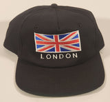 London Union Jack British Flag Black Snapback Trucker Cap Hat