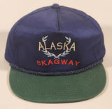 Alaska Skagway Dark Blue and Green Snapback Trucker Cap Hat