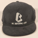 Vintage BC Belting Ltd Black Corduroy Snapback Trucker Cap Hat