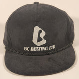 Vintage BC Belting Ltd Black Corduroy Snapback Trucker Cap Hat
