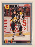 1992-93 Score NHL #413 Pittsburgh Penguins Mario Lemieux 92 Season Leader Trading Card