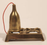 Vintage Dollhouse Miniature Double Burner Camping Stove with Gas Canister 3" Brass Metal Ornament