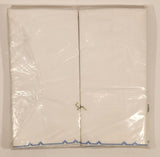 Heritage Pink Flower Pattern One Pair Pillow Cases 100% Cotton Hand Embroidery New in package