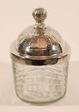 Glass Butter Dish with Embossed Silver Plated Lid