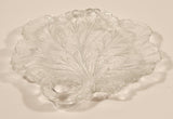 Vintage Indiana Glass Leaf Pebble Textured Embossed Glass Dish